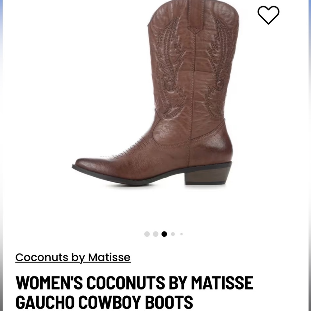 WOMEN'S COCONUTS BY MATISSE GAUCHO COWBOY BOOTS SIZE 6
